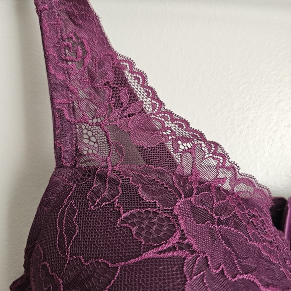 Torrid Curve Push Up Plunge Womens Purple Lace Full Coverage Underwire Crossback - Picture 3 of 8